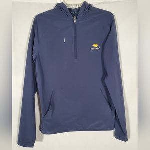 PETER MILLAR CROWN CRAFTED US OPEN FLEX ADAPT BLUE HALF-ZIP HOODIE SMALL $240